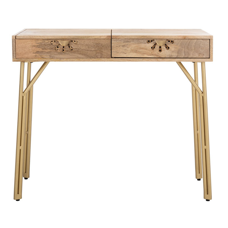 Coiffeuse en bois massif avec miroir Ava