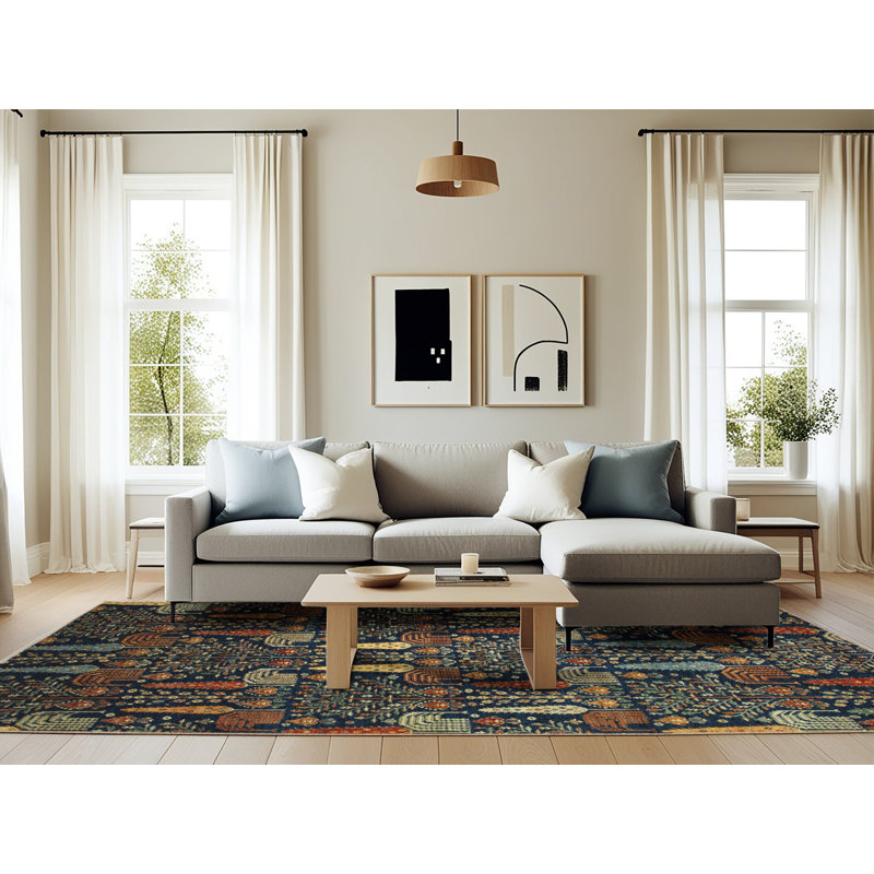 Abstract Indoor Rug, Rectangle 6' x 9'