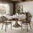 Aversa Modern Round Dining Table, Sintered Stone & Travertine Top With Lazy Susan | 1-Step Assembly, Farmhouse Kitchen Table For Dining Room-296602376-296602371