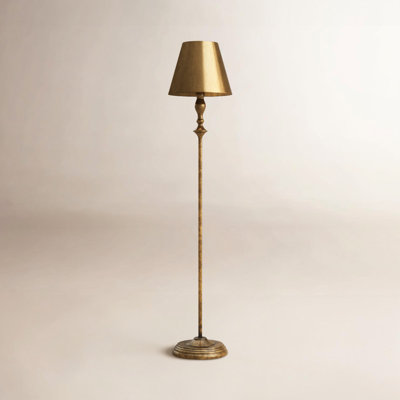  Lampe de table or antique avec abat-jour en métal - éclairage de 40 po de hauteur