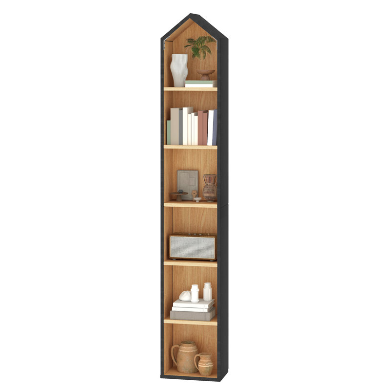 6 Tier Bookcase Oak 180 X 23.5 X 30 Cm, Black