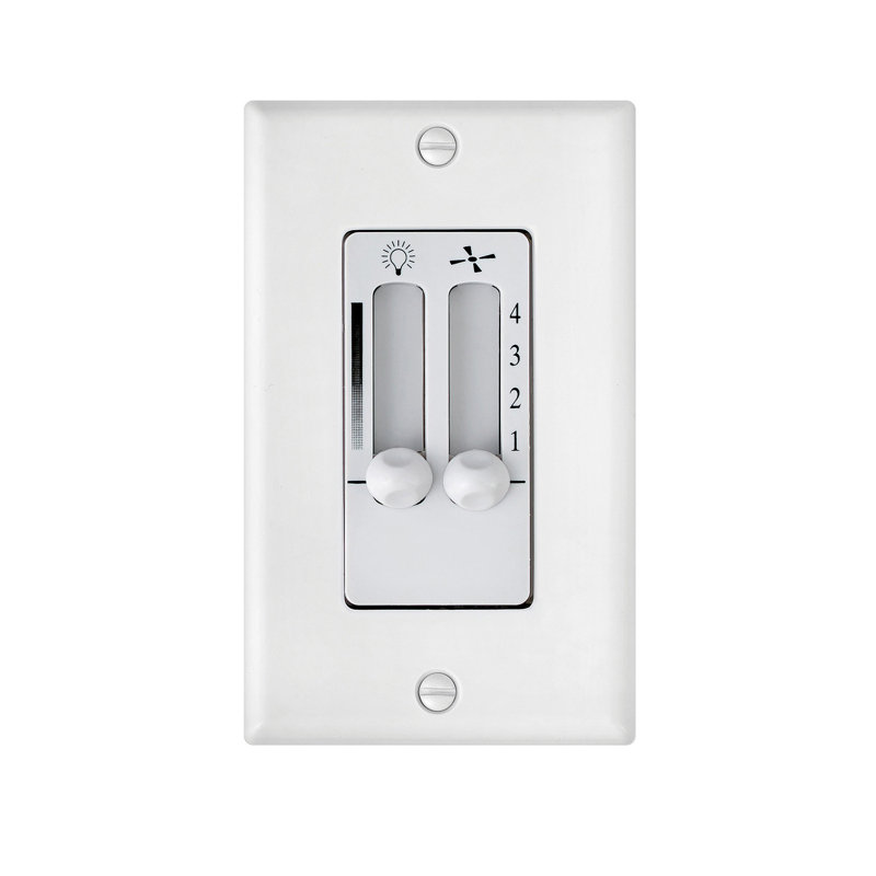 4 Speed Dual Slide Fan Wall Contol, White
