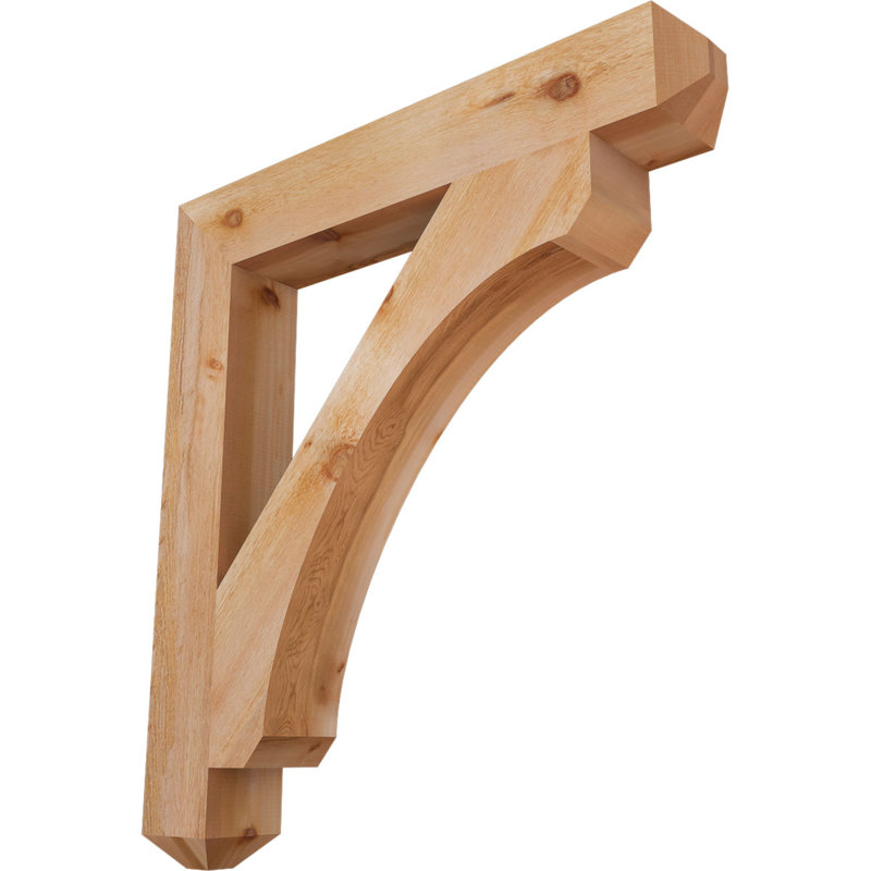 H Support en bois / corbeau, Cèdre rouge de l'Ouest (scié brut), H 44 po x l 6 po x P 40 po