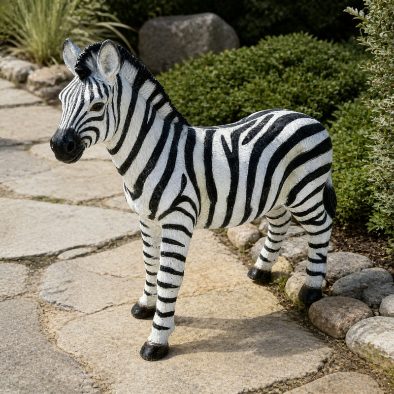 Black and White Zebra Garden Statue