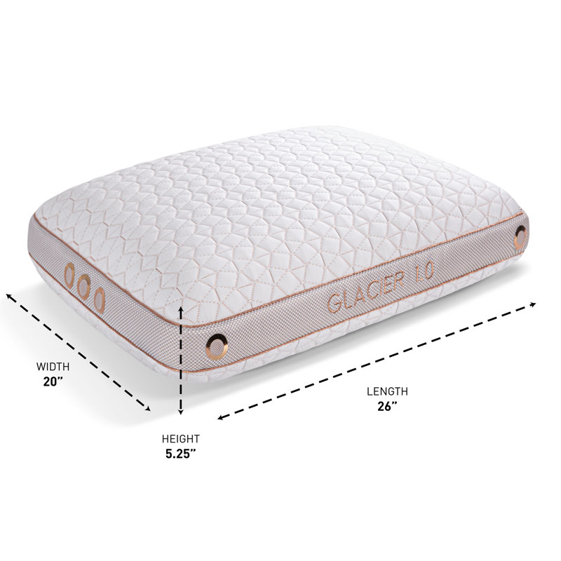 Bedgear Glacier Performance Cooling Pillow - 2020 Version - Soft Support Pillow for Warm/Hot Sleepers, 1.0