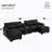 123*55" Modern U-Shaped Sofa With Console,Cupholders