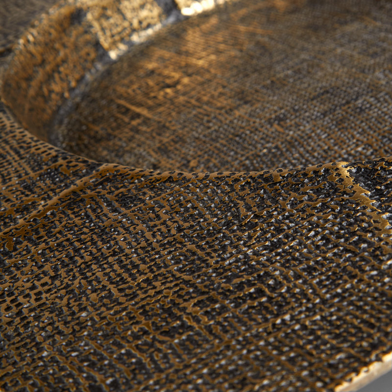 Baxter Metal Decorative Tray, Antique Brass, 3" H x 24" W x 24" D