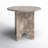 Ronan Round Mable Accent Table with Interlocking Cross Base