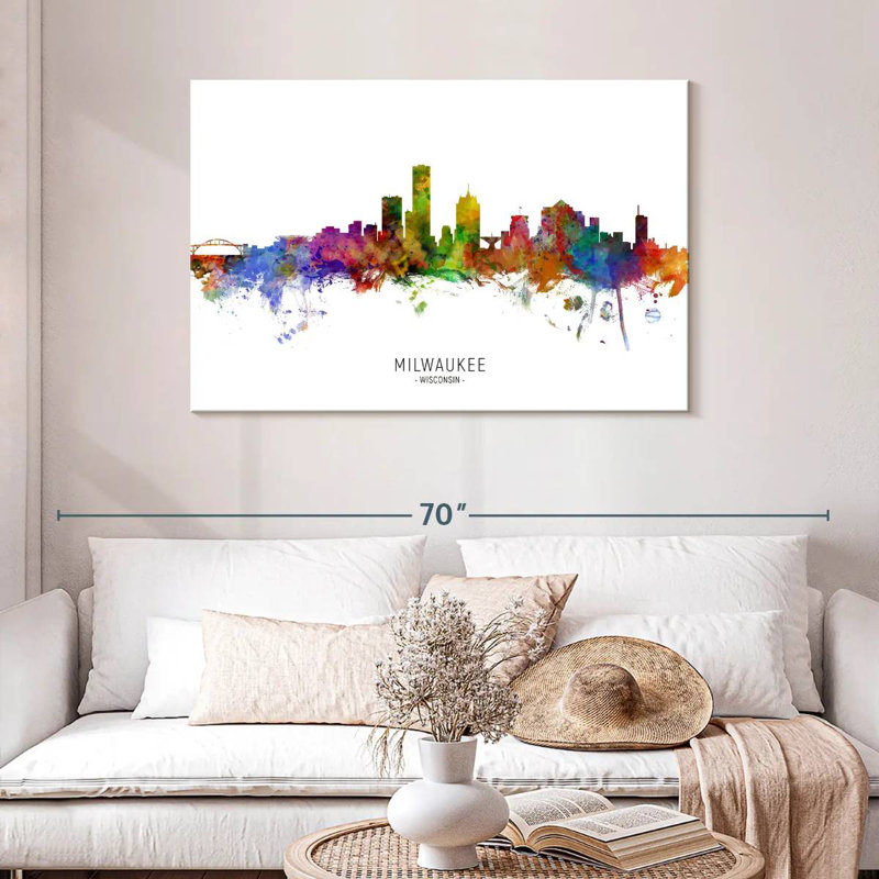 Milwaukee Wisconsin Skyline I, 30" H x 45" W