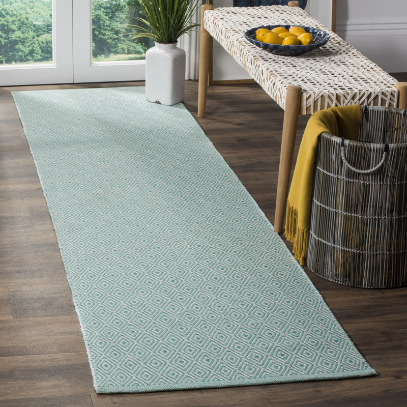 Dryden Hand Woven Cotton Geometric Rug, Runner 2'3" x 6'
