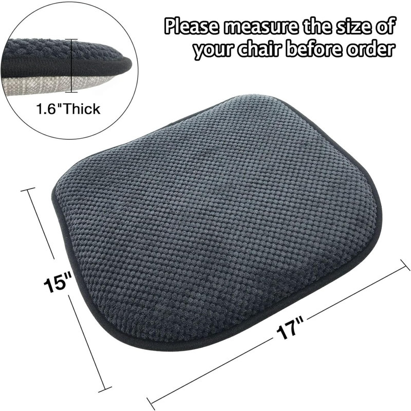 Ensemble de 6 coussins de chaise gris pour chaises de salle à manger