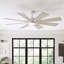 Ventilateur de plafond 72" à 8 pales avec télécommande et éclairage, débit d'air élevé jusqu'à 7800 CFM, moteur CC silencieux à 6 vitesses réversibles, pales double face, kit d'éclairage à intensité variable 3CCT inclus-1866438291