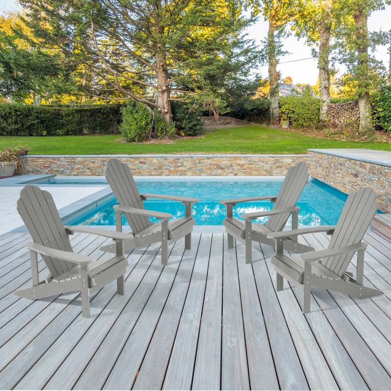 Chaise Adirondack en plastique Insani, Gris clair