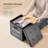 15-inch Storage Ottoman - Footstool With Metal Grommet Handles And Synthetic Leather, Holds 660 Lbs, For Dorm, Living Room, And Bedroom, Dark Gray
