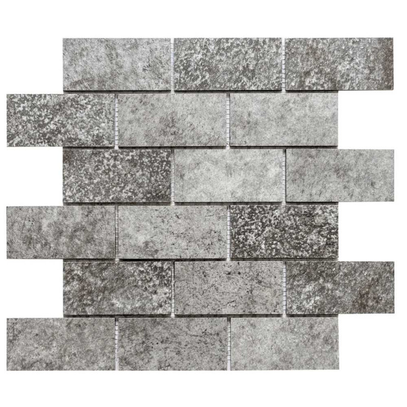 The Wilds 2" x 4" Porcelain Mosaic Tile, Silver