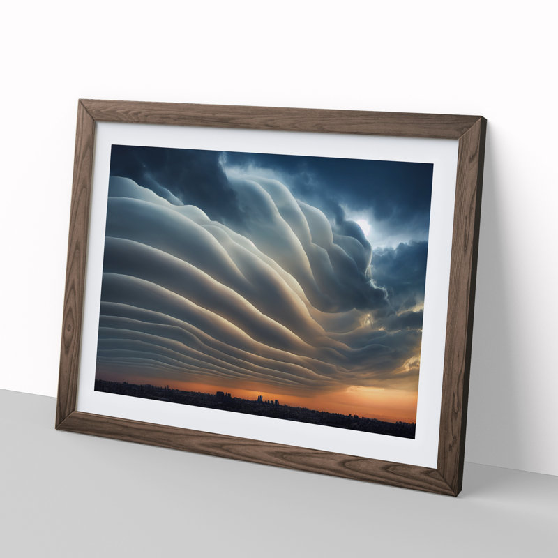 Stormy Sky Vol.3 - Framed Print, 46cm H x 64cm W x 2cm D, Walnut