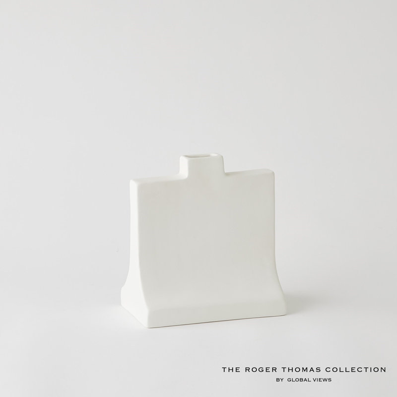 Icon Vase-Matte White, 9.75" H x 8.75" W x 5.25" D