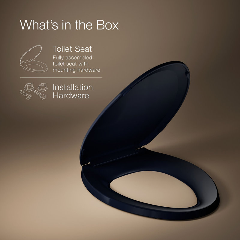 Lustra with Quick-Release Hinges Toilet Seat, Navy, Elongated