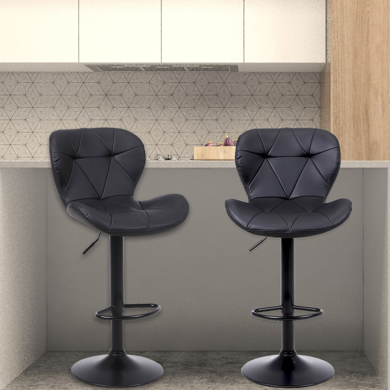 Tabouret pivotant à hauteur ajustable Imtiyaaz, Noir