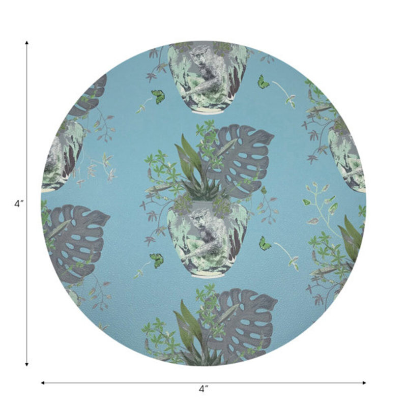 Sous-verres ronds en cuir Monkey, Bedford