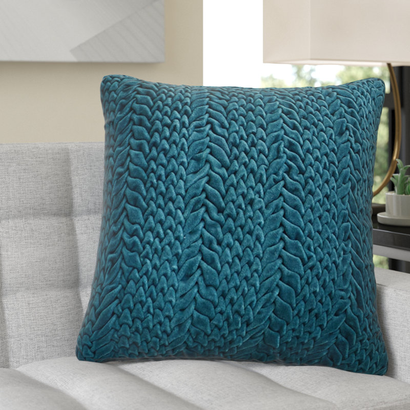 Alannis Cotton Throw Pillow, 18" H x 18" W, Aubergine, Polyester