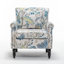Fauteuil Vintage avec accoudoirs roulés et pieds en bois-178617142