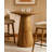 Jaden Round Counter Table In Mid-century Distressed Natural Finish On Solid Wood