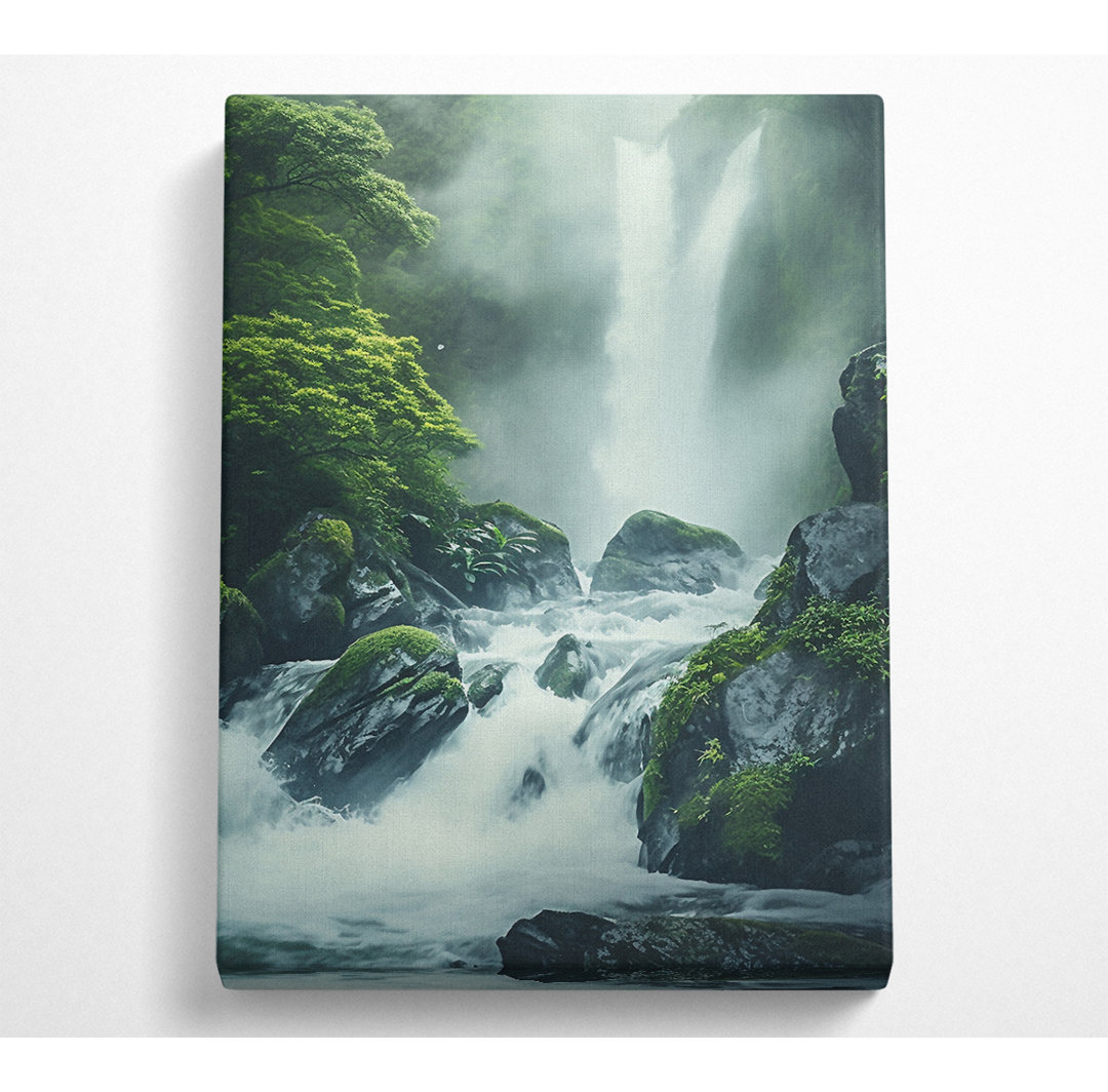 Wasserfall Nebel - Kunstdrucke auf Leinwand - Wrapped Canvas