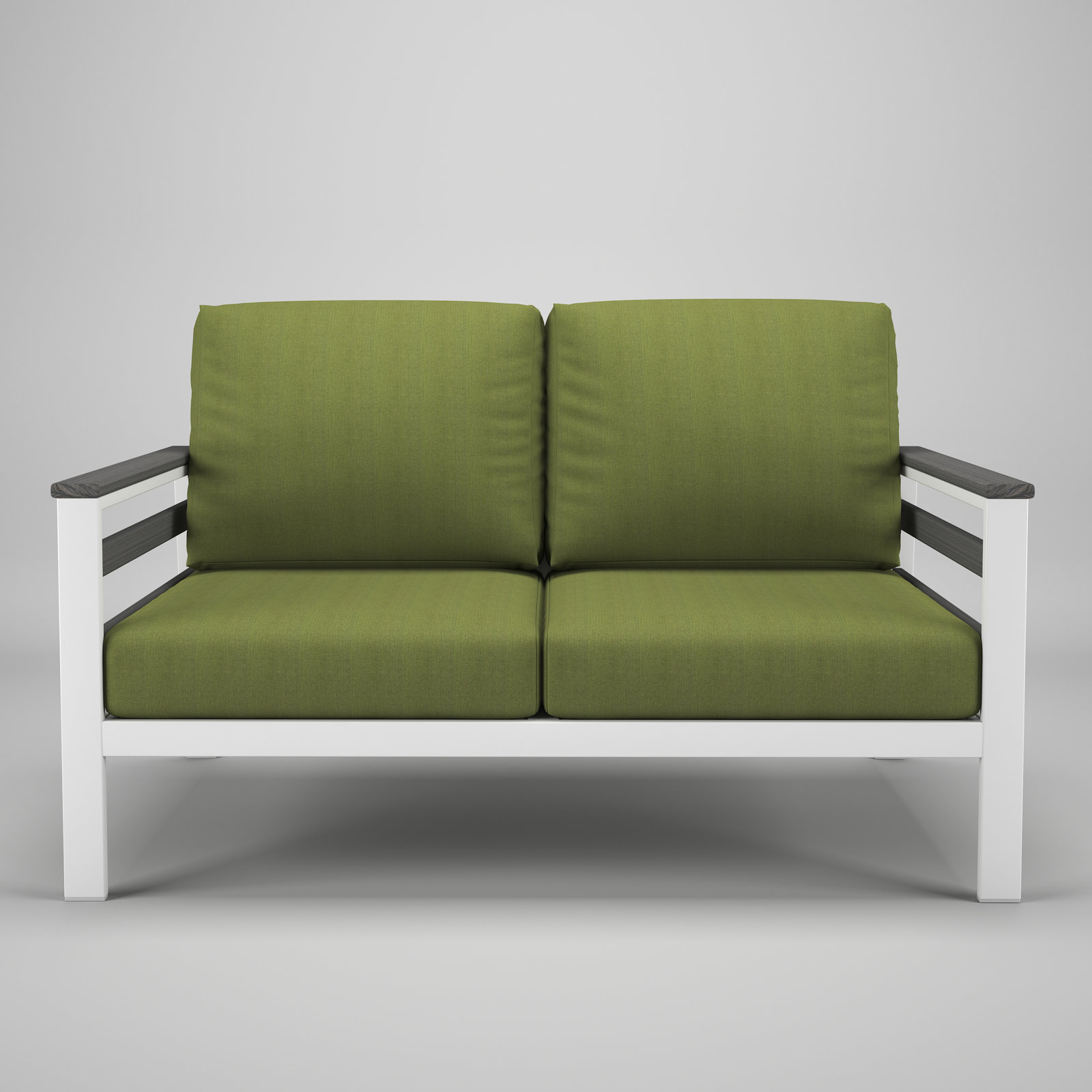 Townsend 55" Sunbrella® Patio Loveseat, Black, Spectrum Cilantro
