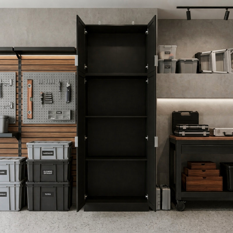 Sturdy 4-Door Garage Storage Cabinet