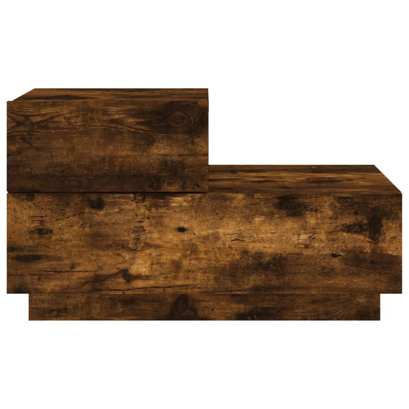 Brigett 36cm W Engineered Wood Bedside Table, Smoked Oak