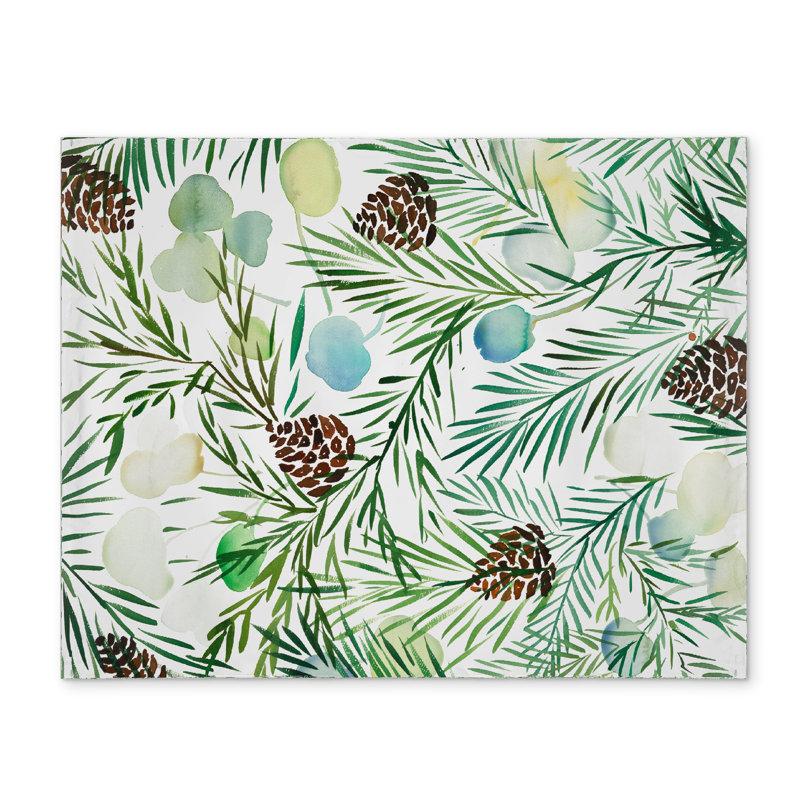 White Pine Cone Placemats | Minimalist Polyester Home Decor