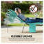 Chaise longue pliante d'extérieur vert clair avec dossier réglable et fonction de bronzage
