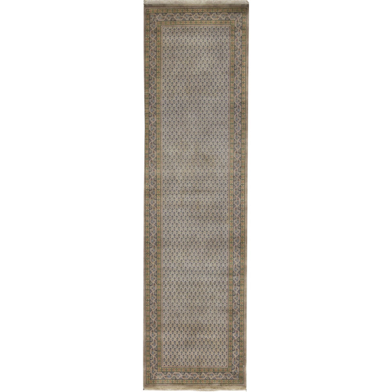 Tapis ivoire et ivoire noué à la main de haute qualité