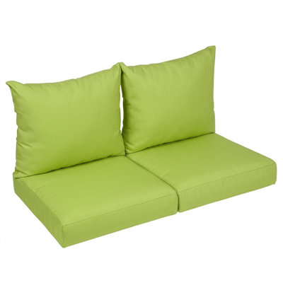 Sunbrella Outdoor Solid Loveseat Pillow and Cushion Set