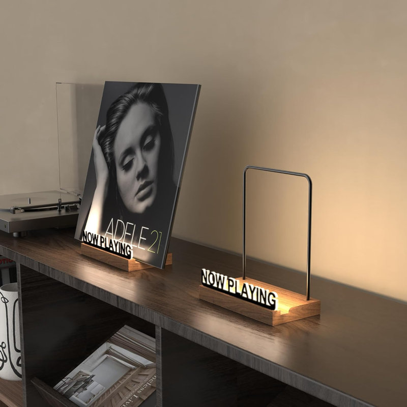 Présentoir en vinyle Now Play, lettres noires