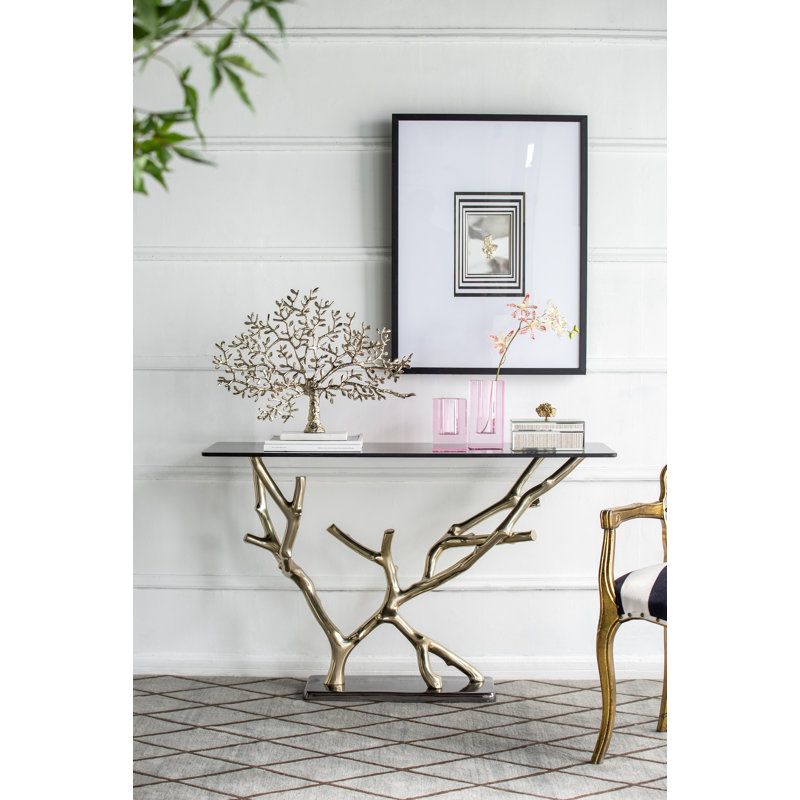 47.2'' Glass Top Console Table