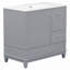 Meuble-lavabo sur pied 36 po en bois massif et panneau de fibres à densité moyenne gris avec lavabo et rangement en céramique-134592071-134592077