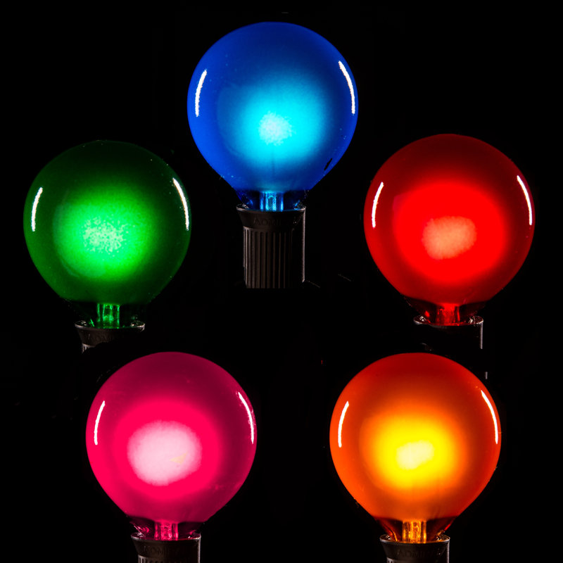 Outdoor 50 - Bulb 50'' Plug-in Globe String Light, Green