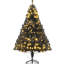 Arbre de Noël noir de 6 pi, 250 lumières blanc chaud, 1000 extrémités de branches, base de qualité de 6 pieds de haut avec