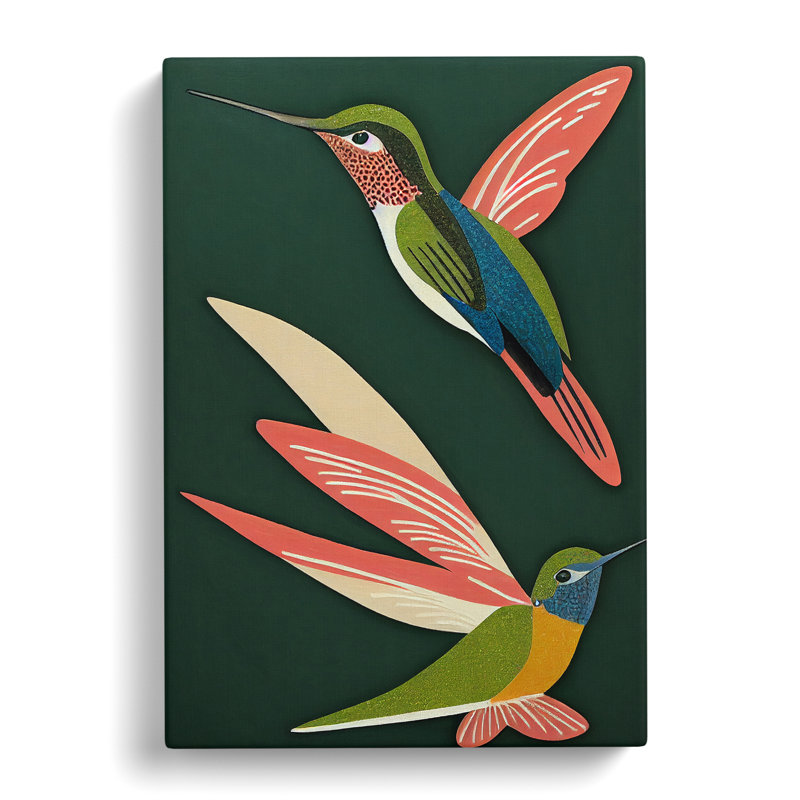 Beckon Hummingbird Unique Vol.1 - Wrapped Canvas, 60cm H x 40cm W x 3cm D