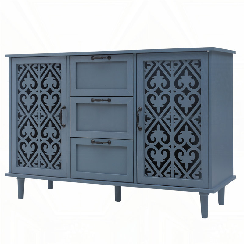 2 Door 3 Drawer Cabinet, Blue