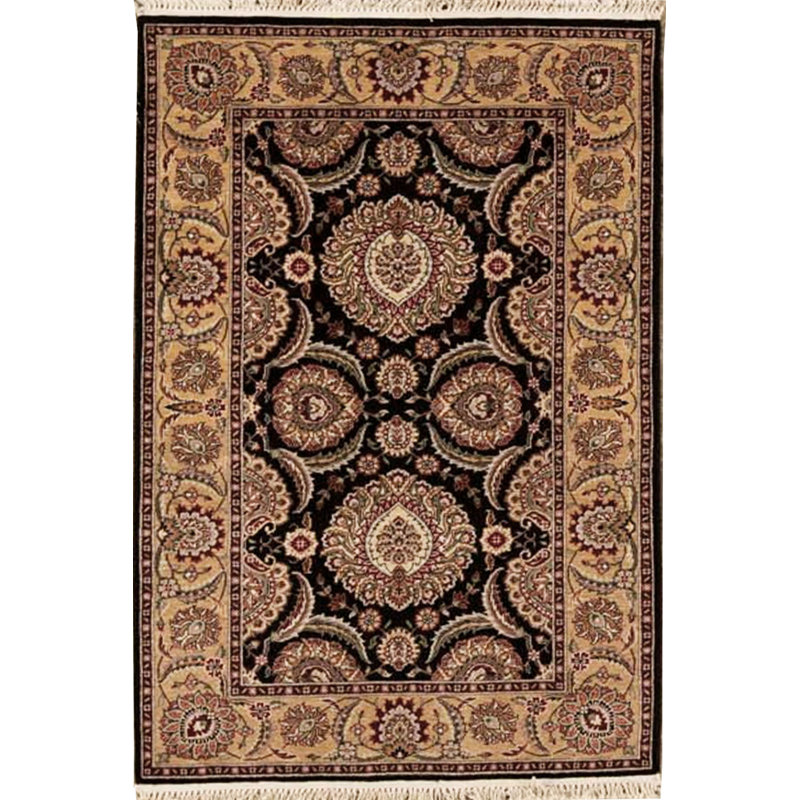 Wool Oriental Area Rug in Black/Brown