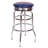 Retro Home Double Ring Chrome Pan Swivel 30" Bar Stool-10955887
