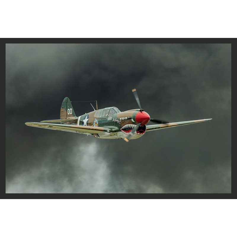 P-40 WW2, avion militaire en vol, impression sur affiche, H 12 po x l 18 po x P 0,5 po