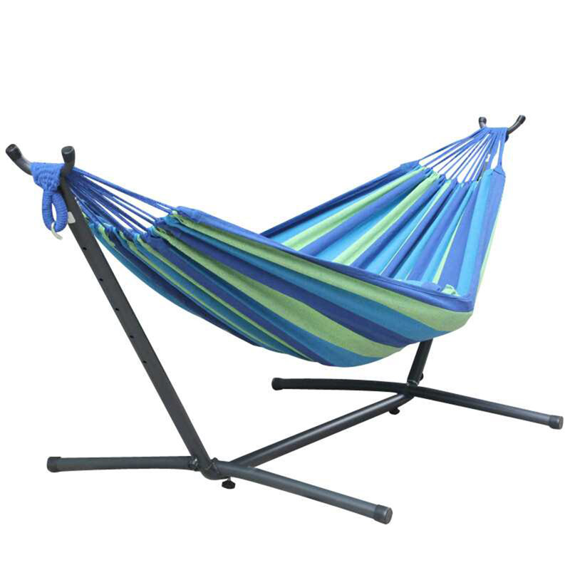 Hamac double classique avec support Trong, Bleu