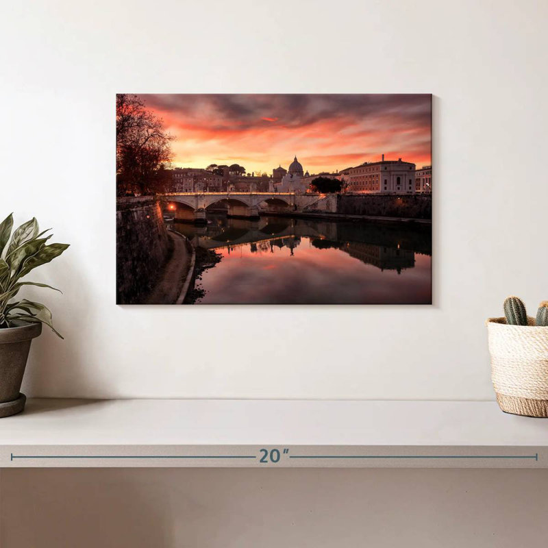 Sirci, Rome, coucher de soleil, H 8 po x l 12 po