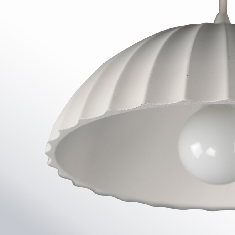 Calcott 1-Light Dimmable Concrete Dome Pendant with Adjustable Height, 5.25" H x 13.75" W x 13.75" D