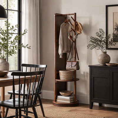 Miroir sur pied 178 x 48 cm avec support, porte-manteau avec miroir, miroir sur pied en bois massif, miroir pivotant pour chambre, salon, vestiaire