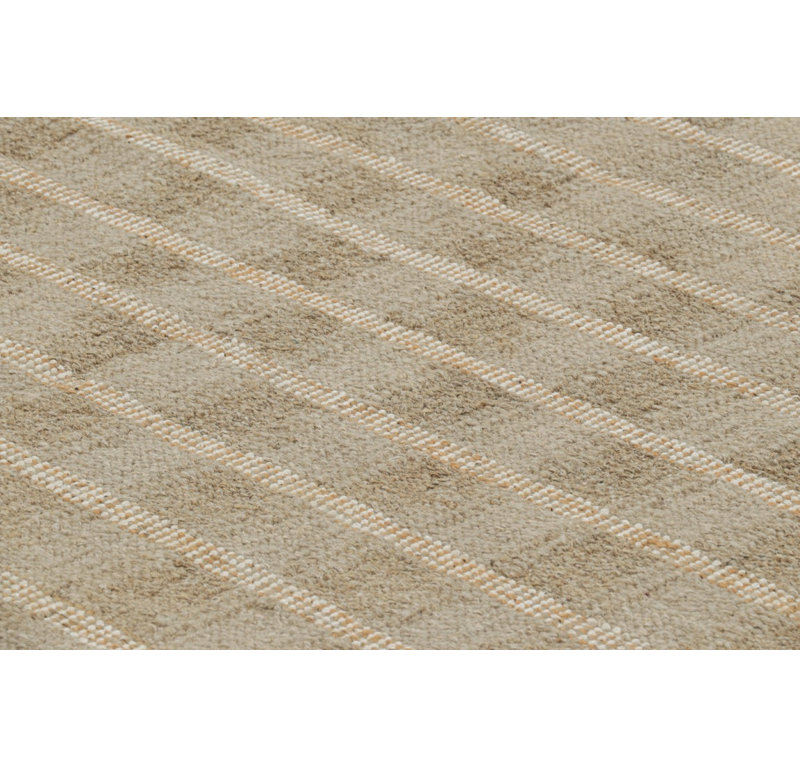 Scandinavian Hand Knotted Wool Geometric Area Rug, Rectangle 13' x 19'